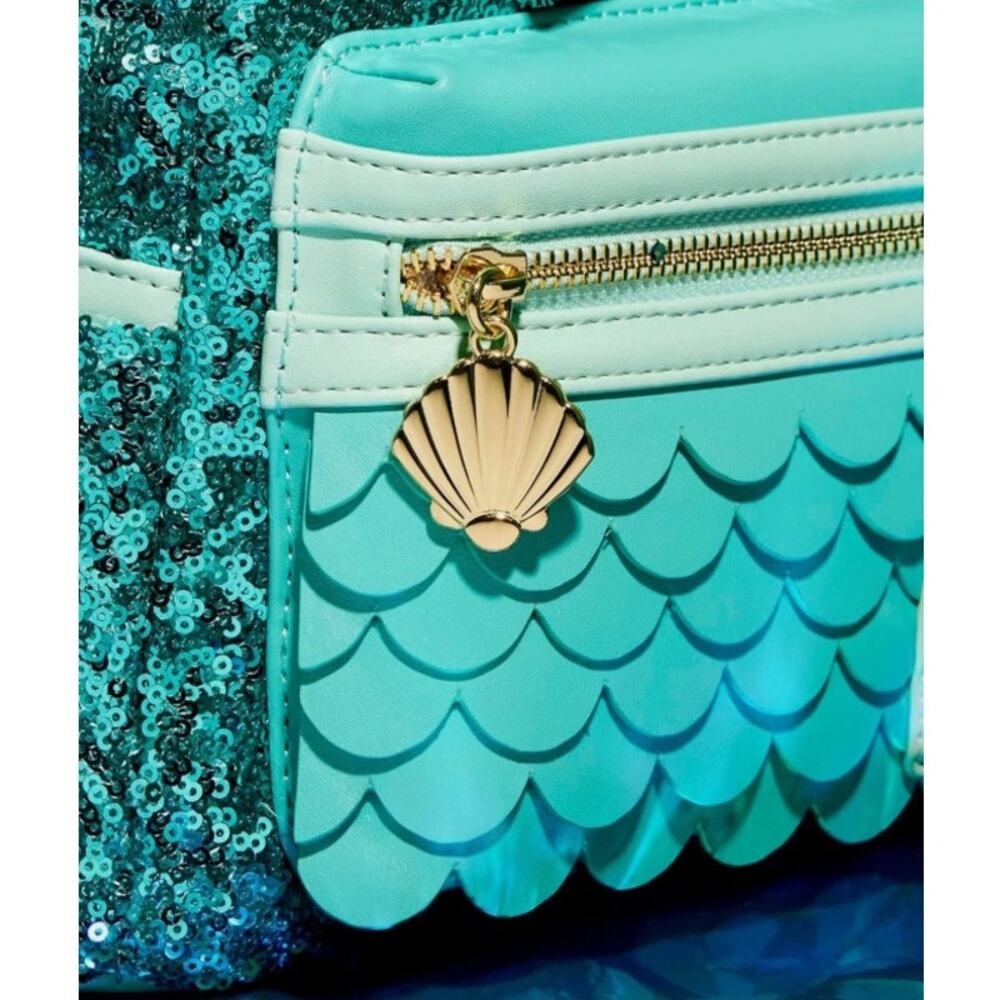 Loungefly Disney The Little Mermaid Sequin Collection Mini Backpack NWT - Picture 2 of 8